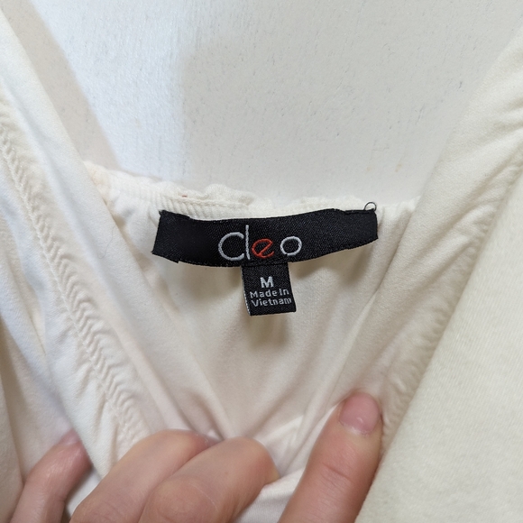 Cleo Off the Shoulder High Lo Cream Dress - Picture 4 of 4